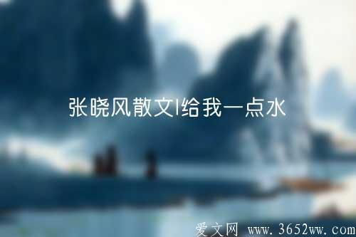 张晓风散文《给我一点水》