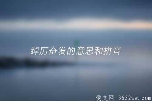 踔厉奋发的意思是什么|踔厉奋发的拼音怎么读