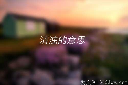 清浊的意思是什么|清浊的拼音怎么读