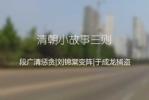 清朝小故事三则|段广清惩贪|刘锦棠变阵|于成龙捕盗