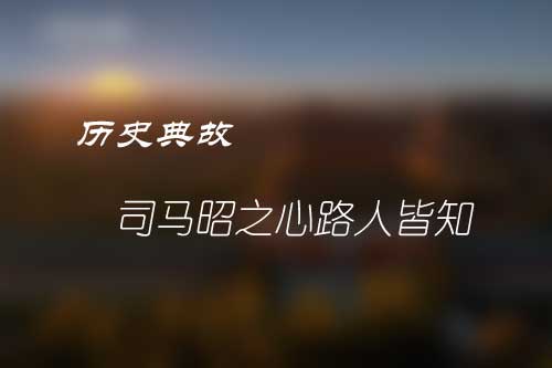 司马昭是谁？为什么说“司马昭之心路人皆知”？这句话是啥意思？